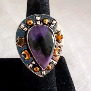 Large 30ct natural amethyst cocktail ring Size 6 💜